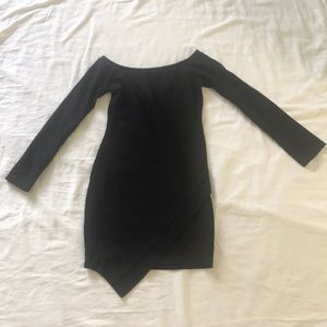 black off the shoulders dress